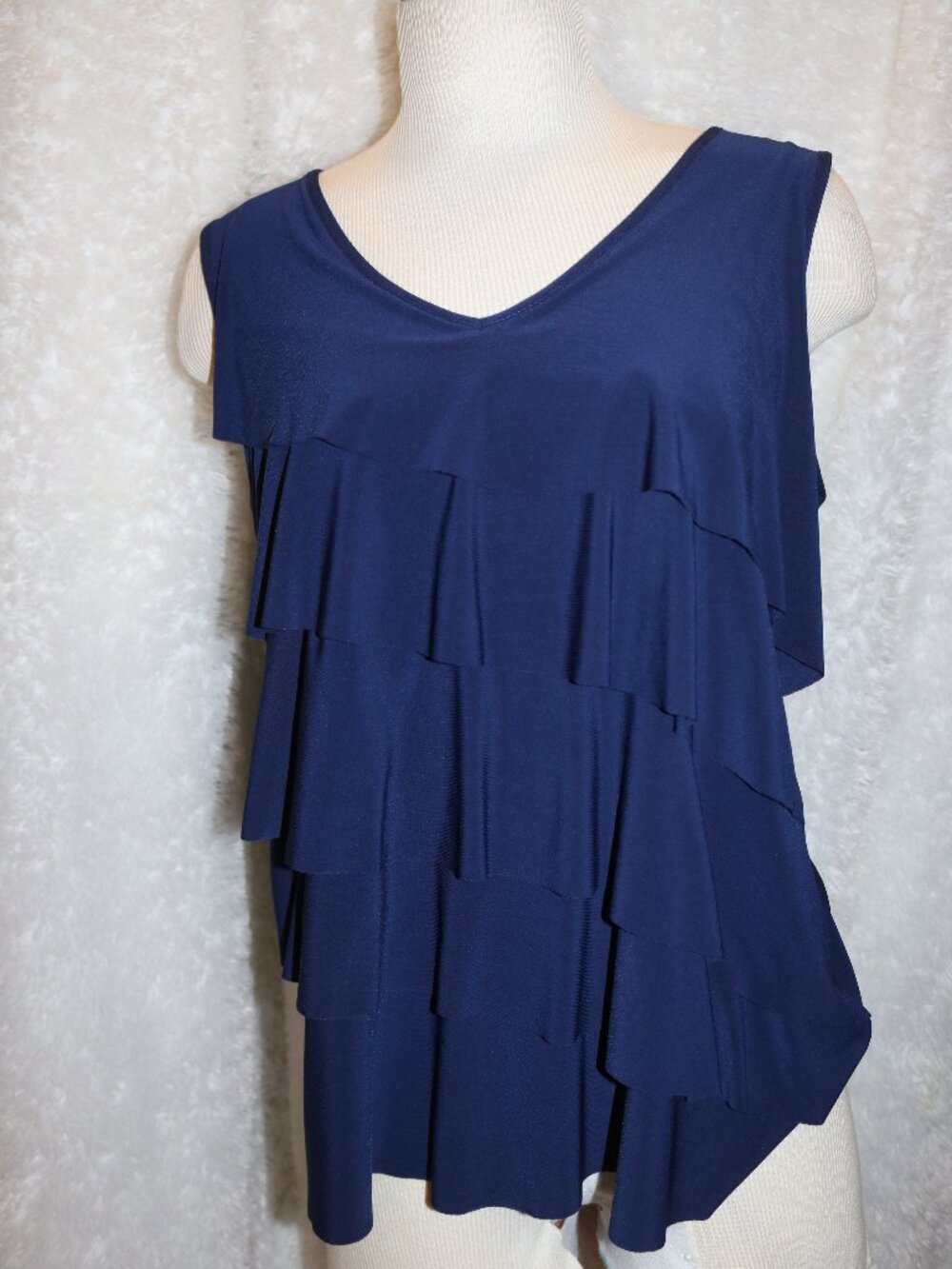 Late August blue layered tank top size medium